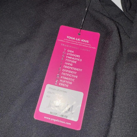 Yogalicious Black Pullover Active Wear Gaiter Long Sleeve Athleisure Lounge Top - Picture 7 of 11